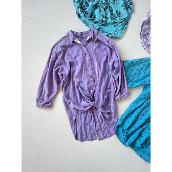 VINTAGE 80s Patterned Button Up Shirts Wholesale Bundle / 4 Pcs / Resellers Lot - Picture 5 of 11